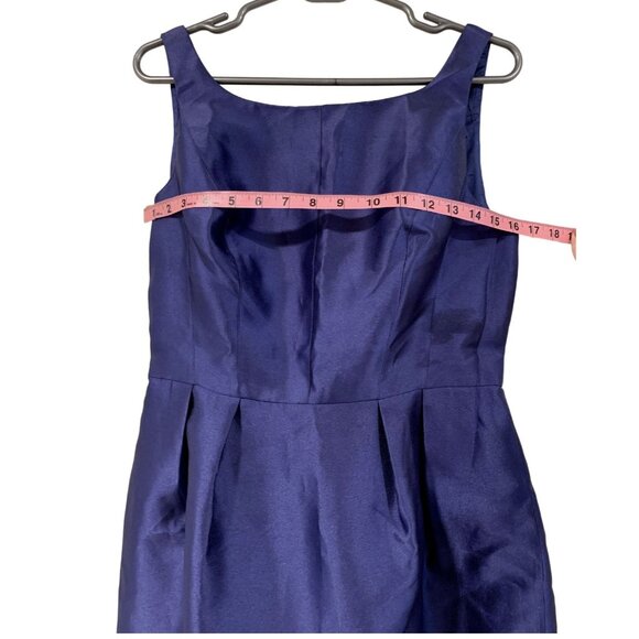 Adrianna Papell Dress Womens 8 Navy Blue Bow Back Open Back Cocktail Party - Picture 7 of 9